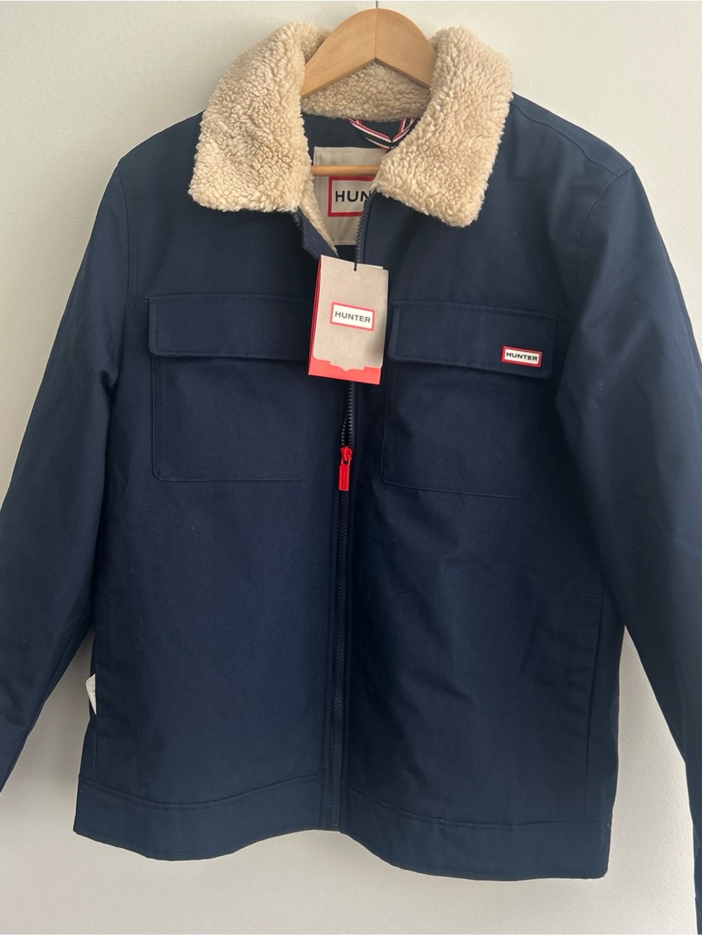 Hunter Midnight Cotton Davie Trucker Utility Jacket Lined Sherpa Size Medium NWT